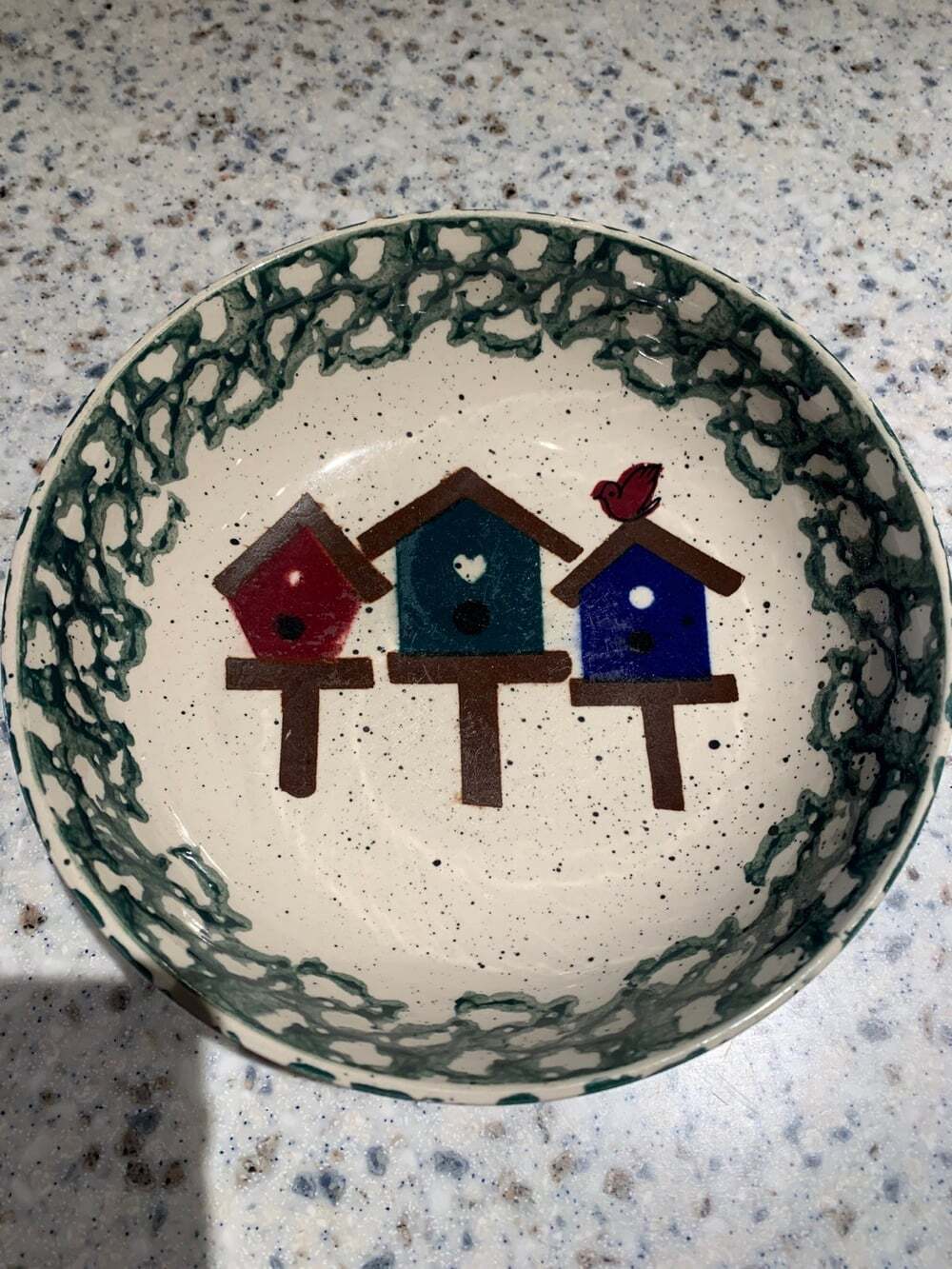 Vintage Birdhouses Bowl Stoneware